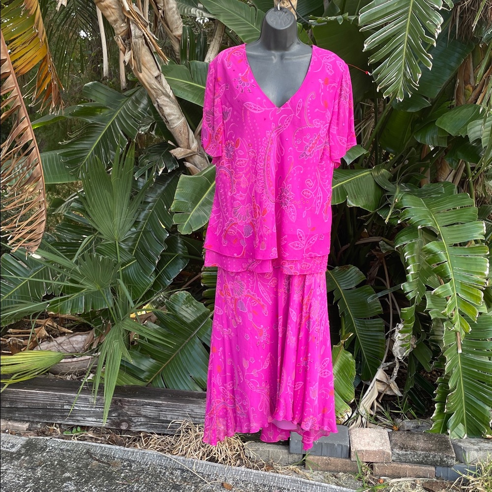 Silk beaded bias, cut skirt on top